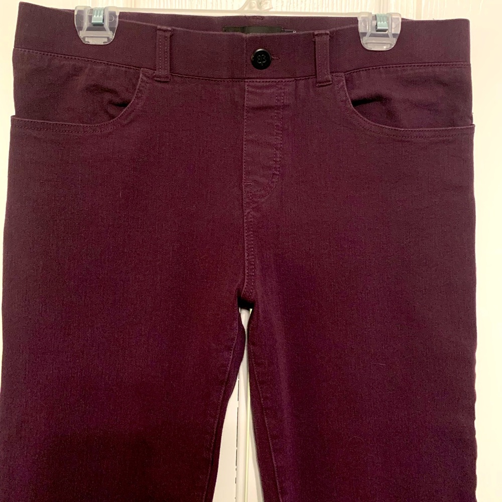 Betabrand Wine Color Pull On Straight Leg Pants Medium